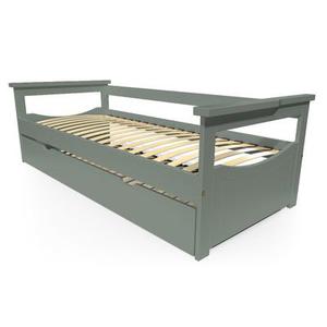 Lit Gigogne 90x190 Topaze Pin massif 90x190 Gris
