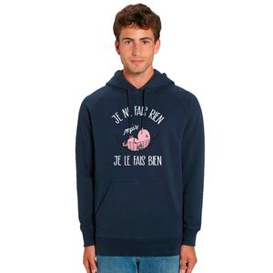 Sweat À Capuche Homme - Je Ne Fais Rien Mais Je Le Fais Bien - Navy - Taille XL