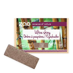 Zao Makeup Recharge Ombre à Paupières Rectangle Bio, vegan et rechargeable Cacao Satin