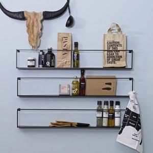 Etagère murale en métal filaire noir Meert - 100 x 16 cm
