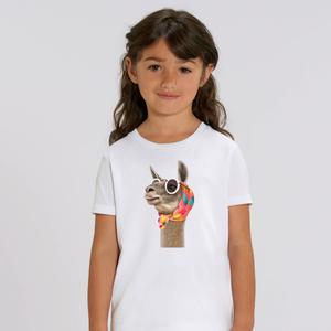 Tshirt Enfant Fashion Lama - Blanc - Taille 10 ans