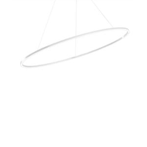 ELLISSE MINOR DOWNLIGHT-Suspension ovale Aluminium lumière descendante L96cm Blanc