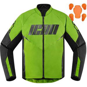 Icon Hooligan Veste textile de moto, noir-vert, taille 4XL