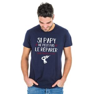 T-shirt Homme - Si Papy Ne Peut Le Réparer 2 - Navy - Taille XL