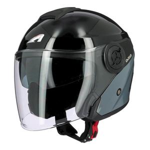 Casque jet Astone DJ10-2 Radian gris/noir brillant- XS