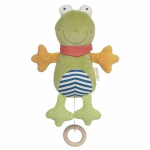 Peluche musicale Bio Grenouille rayé Green 26 cm Sigikid - Peluche m