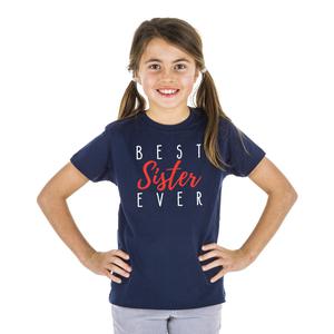 Tshirt Enfant Best Sister Ever - Navy - Taille 8 ans