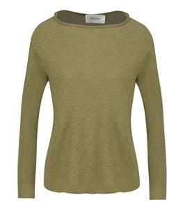 American Vintage - Femme - L - Tee-shirt Sonoma Manches Longues Col Bateau Buisson Vintage - Vert