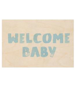 Woodhi - Carte Welcome Baby - Blanc