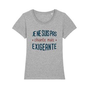 T-shirt Femme - Je Ne Suis Pas Chiante - Gris Chiné - Taille M