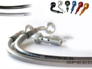 Durite de frein avant 900 GPZ R 1983-1989 sans anti-plongée Montage Direct Inox Raccords Alu