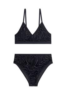 1 BRASSIERE + 1 TAILLE HAUTE TULLE - Zèbre Noir