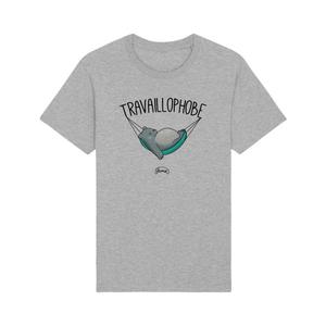 T-shirt Homme - Travaillophobe - Gris Chiné - Taille XL