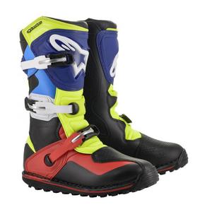 Bottes trial Alpinestars Tech T noir/rouge/bleu/jaune fluo- US-9