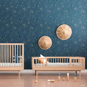 Papier peint Gold Stella Night Blue Nobodinoz