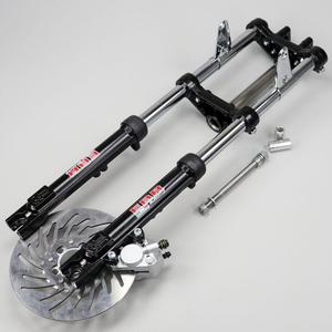 Fourche hydraulique EBR noire avec frein à disque Peugeot 103 jante Grimeca hélices 17 pouces Gencod (kit)