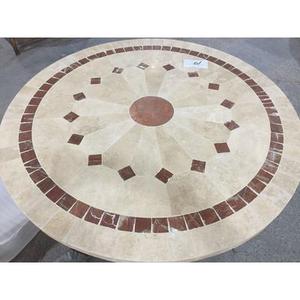 Table de jardin ronde mosaA ̄que de marbre 125-160 ALICANTE