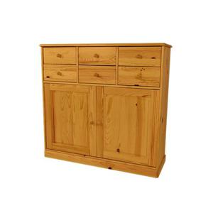 Buffet bois 2 portes 6 tiroirs Boreal Miel