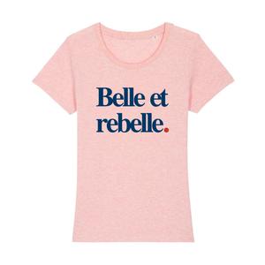 T-shirt Femme - Belle Et Rebelle - Rose Chiné - Taille XL
