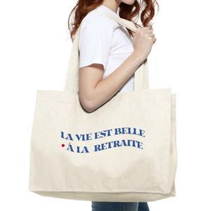 Grand Cabas La Vie Est Belle A La Retraite - Naturel - Taille TU