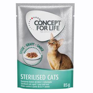 24x85g Sterilised Cats en sauce Concept for Life - Sachet pour chat