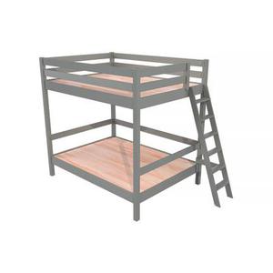 Lit double superposé Sylvia 160x200 avec échelle 160x200 Gris