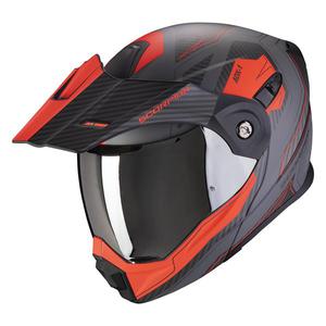 Casque modulable touring Scorpion 2020 ADX-1 Tucson - Gris Ciment Mat Rouge 57/58 - M