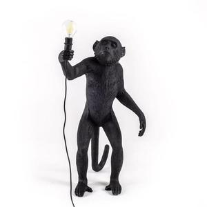 MONKEY-Lampe à poser d'extérieur Singe debout avec abat-jour H54cm Noir
