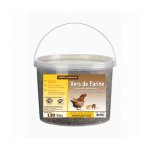 Vers de farine déshydratés pour poules et poussins seau 130 g