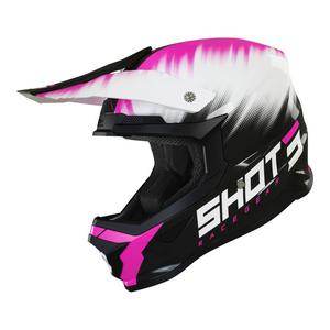 Casque cross Shot Furious Versus Kid rose/blanc/noir brillant- Y-M