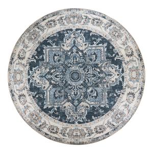 COLABA - Tapis Rond Ø200cm avec Motifs Bleus