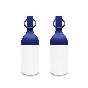 ELO BABY-Lot 2 lampes LED bouteille nomade d'extérieur tactile H22cm Bleu