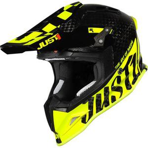 Just1 J12 Pro Racer Casque Motocross, noir-jaune, taille XS