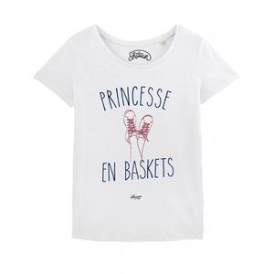 T-shirt Femme - Princesse En Baskets - Blanc - Taille L