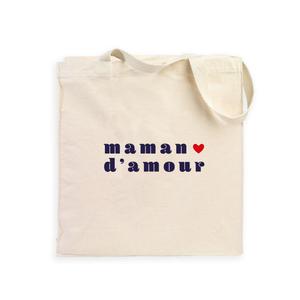 Totebag Maman D Amour 2 Coeur - Naturel - Taille TU