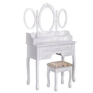 Bureau Coiffeuse 7 Tiroirs Blanc