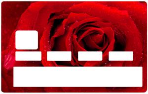 Sticker pour carte bancaire, la rose rouge