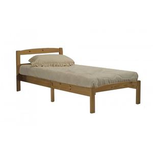 Lit 1 place 90 x 190 cm cadre droit Pin Miel avec sommier
