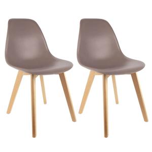 Melya - lot de 2 chaises scandinaves taupe