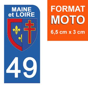 1 sticker pour plaque d'immatriculation MOTO , 49 MAINE et LOIRE