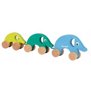 Jouet à trainer Train Elphy Family Janod - Jouets en bois