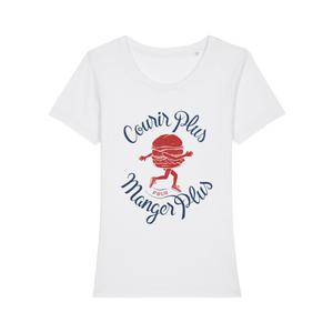 T-shirt Femme - Courir Plus Pour Manger Plus - Blanc - Taille XXL