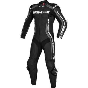 IXS RS-800 2.0 Combinaison en cuir kangourou de moto d'une seule pièce, noir-gris-blanc, taille 46