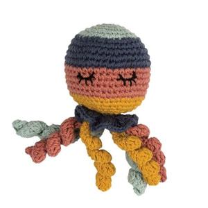Hochet au Crochet Hoppa Poulpe Coton Bio GOTS - Hochets bébé