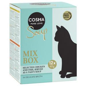 12x40g Cosma Soup lot 4 variétés - Pâtée pour chat