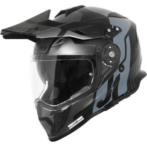Just1 J34 Pro Tour Casque de motocross, noir-argent, taille M