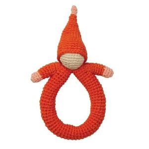 Hochet au Crochet Hoppa Poupée Rose Coton Bio GOTS - Hochets bébé