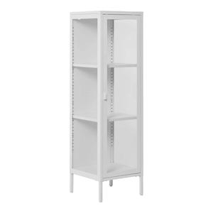 HENDRA - Vitrine 1 Portes Verre et Métal Blanc H140cm