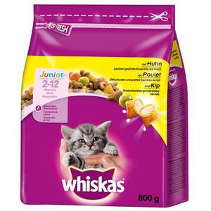 2x1,9kg Junior poulet Whiskas Croquettes pour chaton