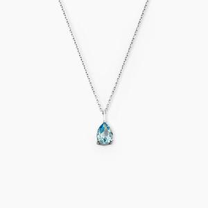 Collier Goutte Or Blanc Topaze